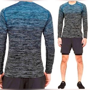 Lululemon Metal Vent Tech LS in Baltic Blue Ombré - long sleeve - medium